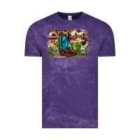Cloud Purple cactus boot background Vintage Tee - AdoDesignShop