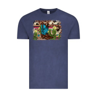 Vintage Denim cactus boot background Vintage Tee - AdoDesignShop
