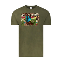 Vintage Olive cactus boot background Vintage Tee - AdoDesignShop