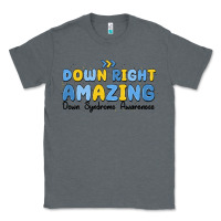 Charcoal Heather down right amazing down syndrome awareness Classic Tee - MaliasSmallBusiness