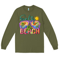 Army Green salty beach Long Sleeve Tee - MaliasSmallBusiness