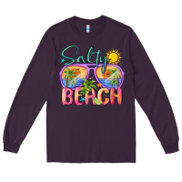 Plum salty beach Long Sleeve Tee - MaliasSmallBusiness