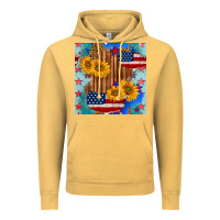 Vintage Mustard usa map with sunflowers and leopard seamless pattern Vintage Hoodie - BundleAndBundleShop