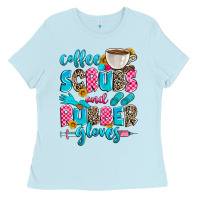 Baby Blue coffee scrubs and rubber gloves Ladies Tee - Zillion Design Studio