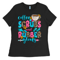 Black coffee scrubs and rubber gloves Ladies Tee - Zillion Design Studio