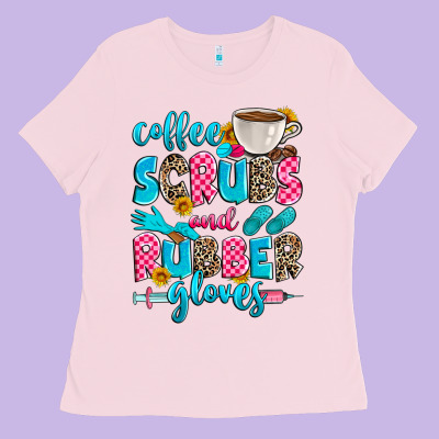 Coffee Scrubs And Rubber Gloves Ladies Tee Designed By Zillion Design Studio