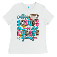 White coffee scrubs and rubber gloves Ladies Tee - Zillion Design Studio