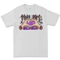 Dove Grey this girl loves halloween Premium Tee - CowhideDigitalArt