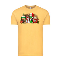 Vintage Mustard Christmas snow coffee cups Vintage Tee - Jasminsmagicworld
