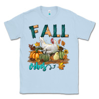 Dusty Blue Fall Vibes Chicken Classic Tee - LillyAllenDesigns