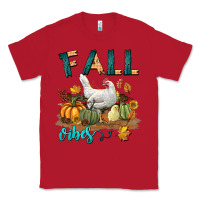 Red Fall Vibes Chicken Classic Tee - LillyAllenDesigns