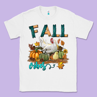 Fall Vibes Chicken Classic Tee Designed By Lillyallendesigns