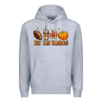Heather Grey Tis' the season Premium Hoodie - NancyCooperArtShop