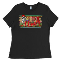 Black christmas western papa claus Ladies Tee - RanaPortraitStore