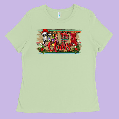 Christmas Western Papa Claus Ladies Tee Designed By Ranaportraitstore