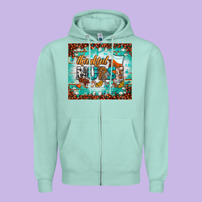 Thankful Nurse Fall Tumbler Zipper Hoodie Designed By Bundleandbundleshop