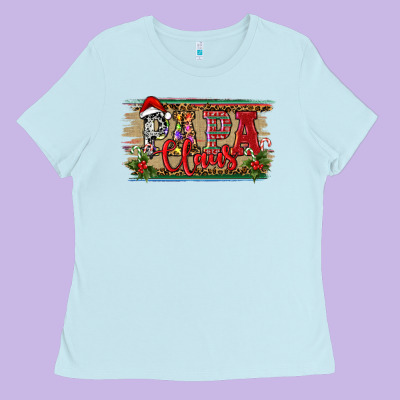 Christmas Western Papa Claus Ladies Tee Designed By Ranaportraitstore