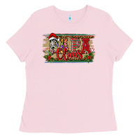 Bubblegum Pink christmas western papa claus Ladies Tee - RanaPortraitStore