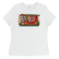 White christmas western papa claus Ladies Tee - RanaPortraitStore