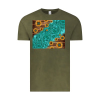 Vintage Olive Tooled Leather And Sunflowers Vintage Tee - Jasminsmagicworld