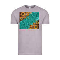 Vintage Zinc Tooled Leather And Sunflowers Vintage Tee - Jasminsmagicworld