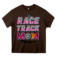 Chocolate Brown race track mom Heavy Core Tee - Zillion Design Studio