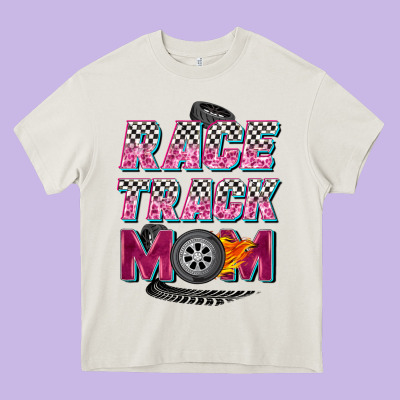 Race Track Mom Heavy Core Tee Designed By Zillion Design Studio