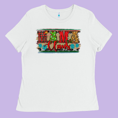 Christmas Western Mama Claus Ladies Tee Designed By Ranaportraitstore