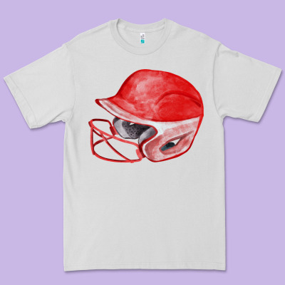 Red Softball Helmet Fa Element Premium Tee Designed By Fadigitalartstudio
