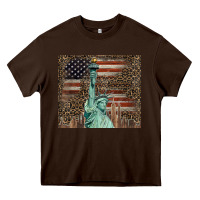 Chocolate Brown statue of liberty tumbler Heavy Core Tee - BarkalooDesign