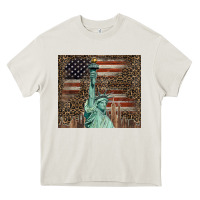 Cream statue of liberty tumbler Heavy Core Tee - BarkalooDesign