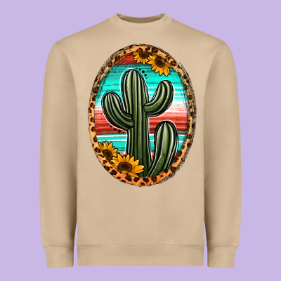 Serape And Sunflower Cactus Heavyweight Sweatshirt Designed By Jasminsmagicworld