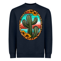 Navy serape and sunflower cactus Heavyweight Sweatshirt - Jasminsmagicworld