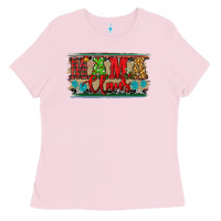 Bubblegum Pink christmas western mama claus Ladies Tee - RanaPortraitStore