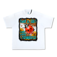 White Western Just A Girl Who Loves Ladybug Urban Heavy Tee - LillyAllenDesigns