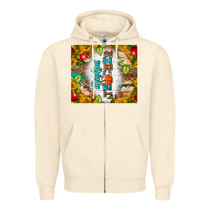 Thankful Teacher Fall Tumbler Zipper Hoodie by BundleAndBundleShop | Teevron