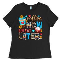 Black coffee now wine later Ladies Tee - Zillion Design Studio