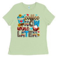 Matcha coffee now wine later Ladies Tee - Zillion Design Studio