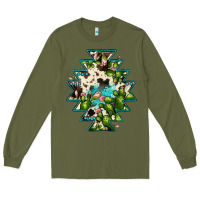 Army Green aztec  cowhide cactus gemstone Long Sleeve Tee - JahusDesignShop