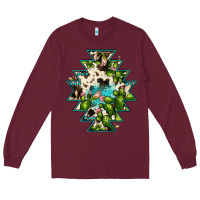 Burgundy aztec  cowhide cactus gemstone Long Sleeve Tee - JahusDesignShop