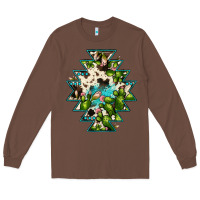 Chestnut aztec  cowhide cactus gemstone Long Sleeve Tee - JahusDesignShop