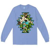 Colony Blue aztec  cowhide cactus gemstone Long Sleeve Tee - JahusDesignShop
