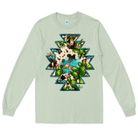 Matcha aztec  cowhide cactus gemstone Long Sleeve Tee - JahusDesignShop