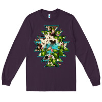 Plum aztec  cowhide cactus gemstone Long Sleeve Tee - JahusDesignShop