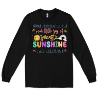 Black good morning world your little ray of sarcastic Long Sleeve Tee - MaliasSmallBusiness
