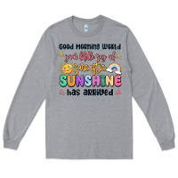 Heather Grey good morning world your little ray of sarcastic Long Sleeve Tee - MaliasSmallBusiness