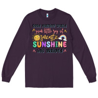 Plum good morning world your little ray of sarcastic Long Sleeve Tee - MaliasSmallBusiness