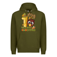 Army Green My 1st Thanksgiving with turkey Premium Hoodie - NancyCooperArtShop