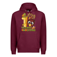 Burgundy My 1st Thanksgiving with turkey Premium Hoodie - NancyCooperArtShop
