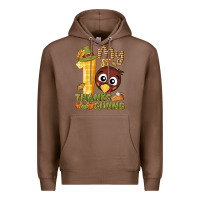 Chestnut My 1st Thanksgiving with turkey Premium Hoodie - NancyCooperArtShop